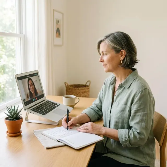 A functional medicine provider adjusting a care plan during a telehealth visit