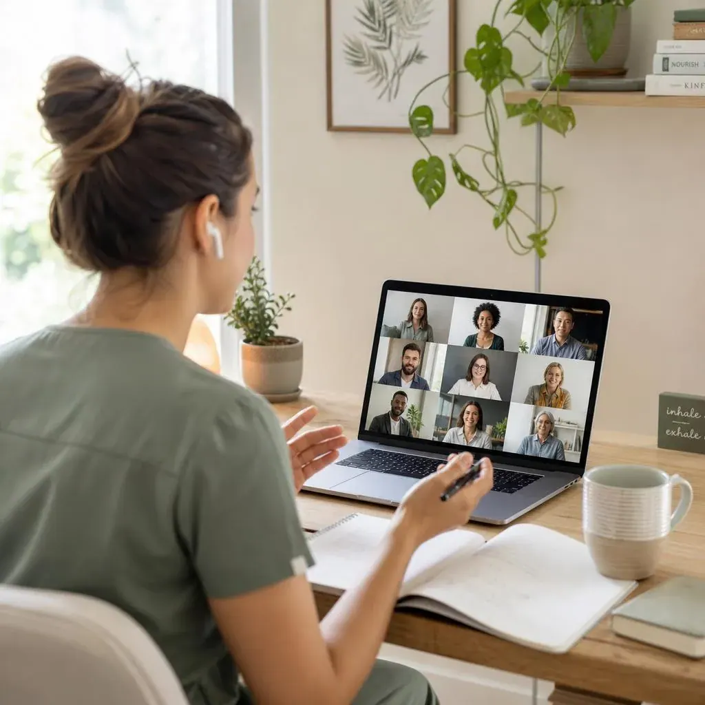 A nutritionist and medical provider collaborating with a member over video