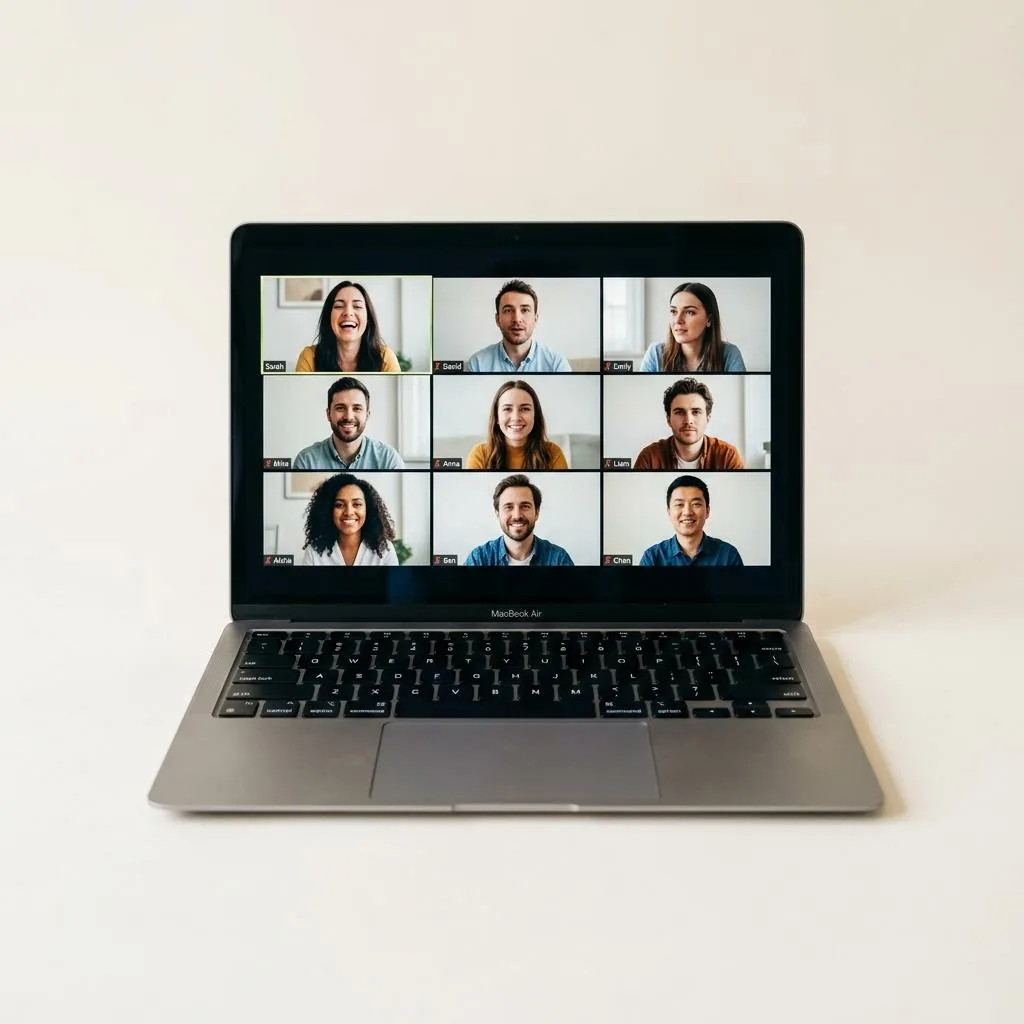 A live moderated group session with an AZOVA practitioner on screen