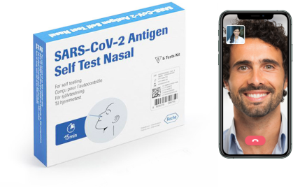 Take the Roche SARS-CoV-2 Rapid Antigen Test with Video Observation for Travel img