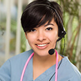 woman with headset